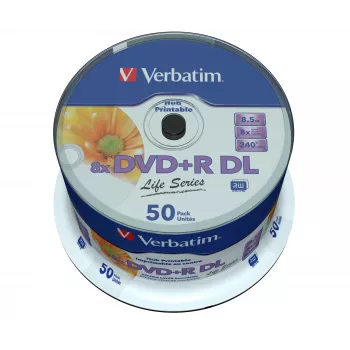 Verbatim 97693 Rohling DVD 8,5 GB DVD+R DL 50 St.