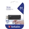 Verbatim Slider - USB-Stick 64 GB - Schwarz, 64 GB, USB Typ-A, 2.0, 10 MB/s, Slide, Schwarz
