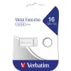 USB-Stick VERBATIM Metal Executive 16 GB, USB 2.0 Type-A, silber, kappenlos