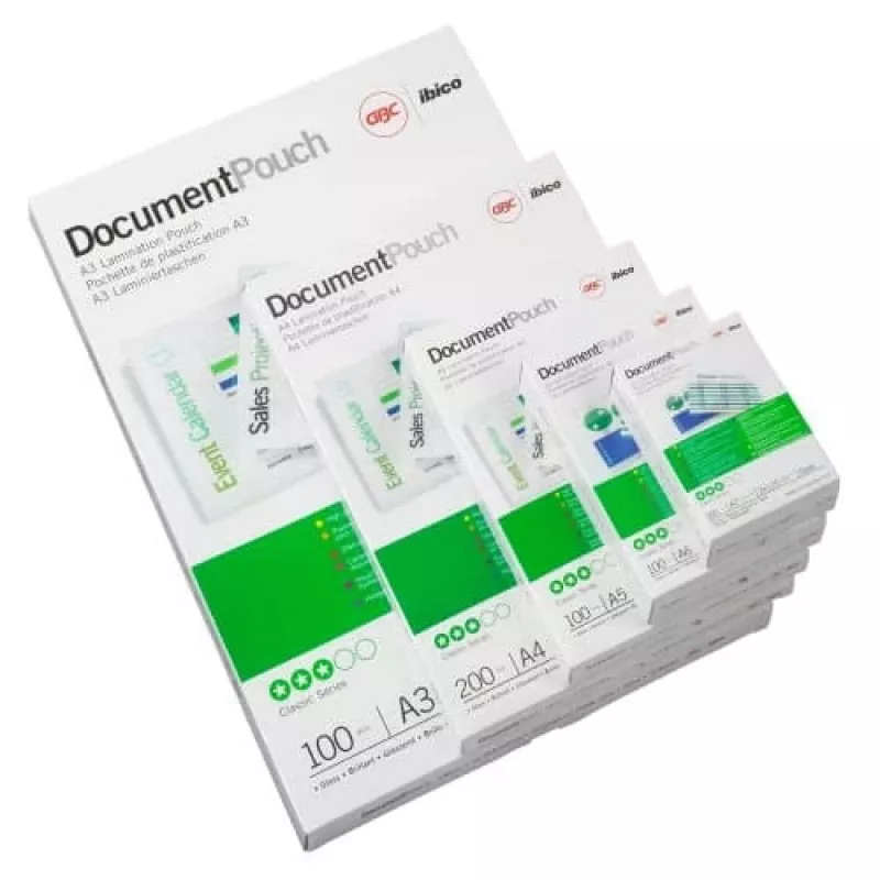GBC Laminierfolien A4 75 Mikrometer, glänzend, A4, 216 mm, 0,15 mm, 303 mm, 100 Stück.