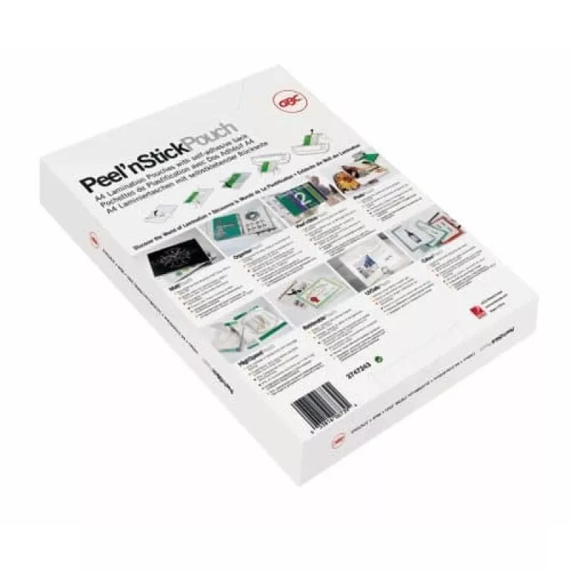 GBC Laminierfolie A3 selbstklebend 75 Mikron, glänzend, transparent, A3, 0,075 mm, 303 mm, 426 mm