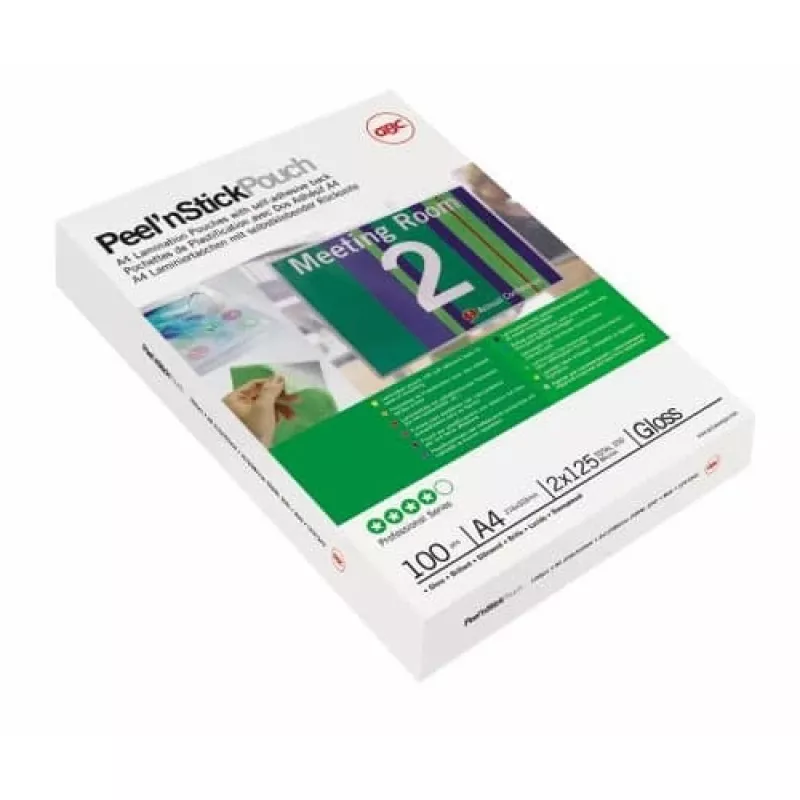 GBC Laminierfolie A3 selbstklebend 75 Mikron, glänzend, transparent, A3, 0,075 mm, 303 mm, 426 mm