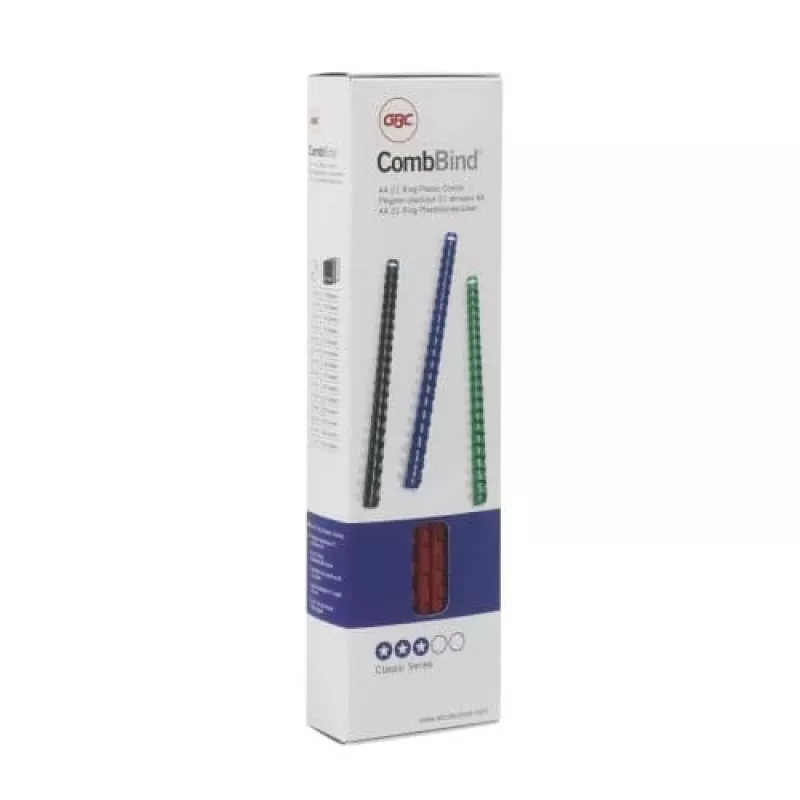 GBC CombBind Binderücken 10mm A4 21R, Weiß, 65 Blatt, Polyvinylchlorid (PVC), A4, 1 cm, 290 g