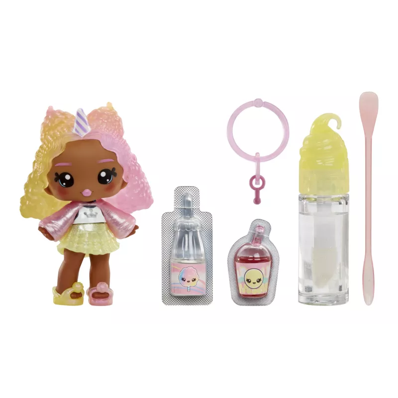 MGA Entertainment Yummiland Lip Gloss Puppe Series 2- Cotton Candy (Nia Candy Fluff)