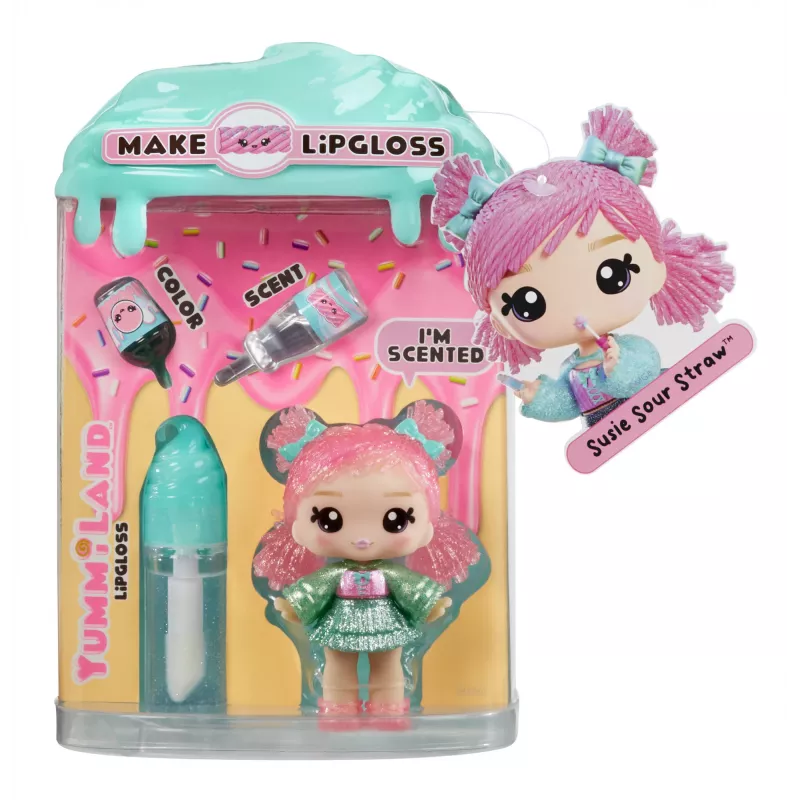 MGA Entertainment Yummiland Lip Gloss Puppe Series 2- Lakritz (Susie Sour Straw)