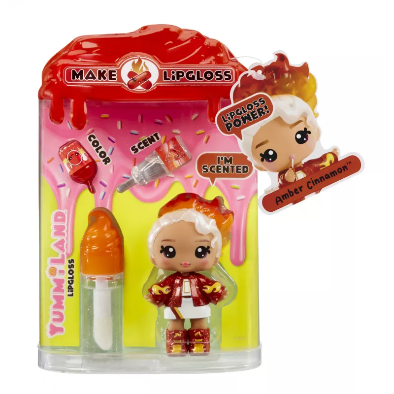 MGA Entertainment Yummiland Lip Gloss Puppe Series 2- Cinnamon Spice (Amber Cinnamon)