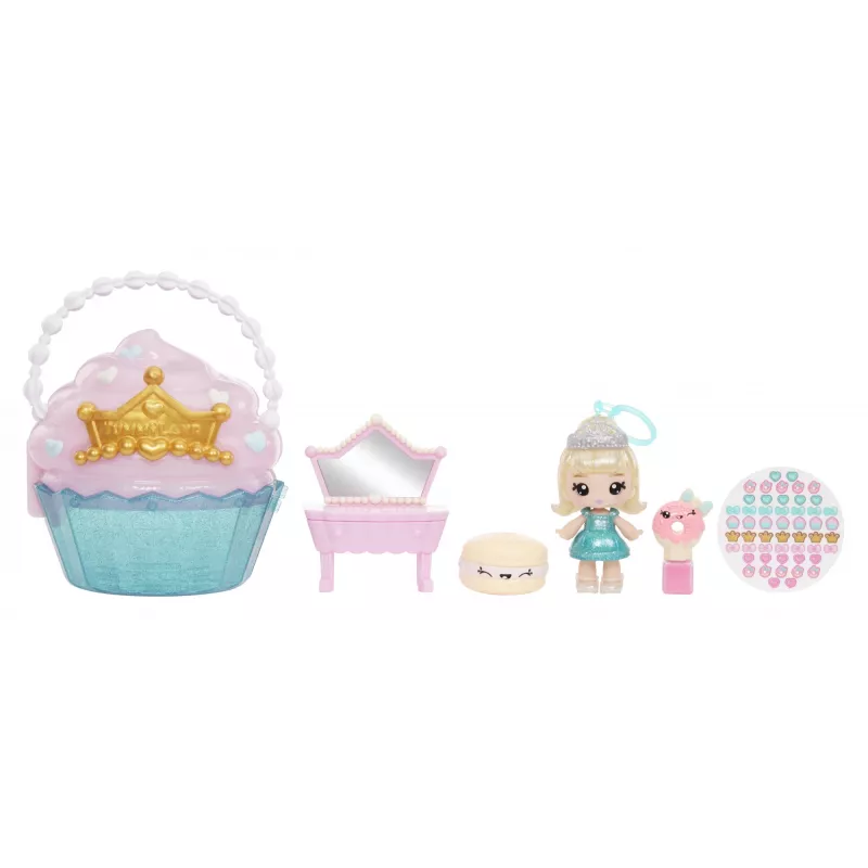 MGA Entertainment Yummiland Beauty Bag Playset + Lip Gloss Puppe - Cupcake Beauty Bag