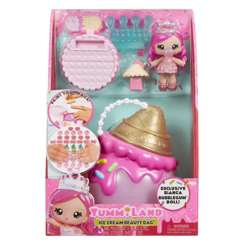 MGA Entertainment Yummiland Beauty Bag Playset + Lip Gloss Puppe - Ice Cream Beauty Bag