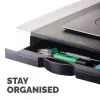 Fellowes Computer-Monitorständer mit 5 Höhenverstellungen - Office Suites Monitorerhöhung mit Ablagefach - Ergonomisch verstellbarer Monitorständer für Computer - Max. Gewicht 36 kg/Max. Größe 28 Zoll - Graphit