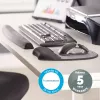 Fellowes Maus Mat Wrist Support - Memory Foam Mauspad mit weichem Schaumstoffkissen - Ergonomisches Mauspad für Computer, Laptop, Home-Office-Einsatz - Kompatibel mit Laser- und optischen Mäusen - Silber
