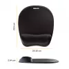 Fellowes Maus Mat Handgelenkauflage Memory-Schaumstoff Mauspad Ergonomische Mausmatte Schwarz