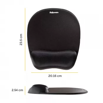 Fellowes Maus Mat Handgelenkauflage Memory-Schaumstoff Mauspad Ergonomische Mausmatte Schwarz