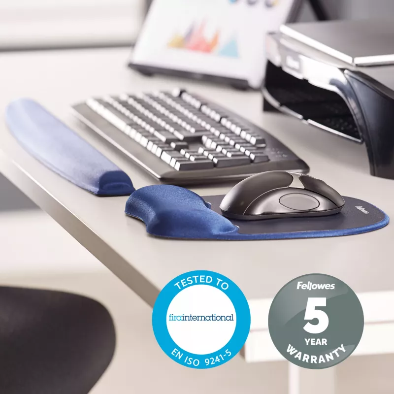 Fellowes 9178401 Handgelenkauflage Gel, Polyurethan Blau