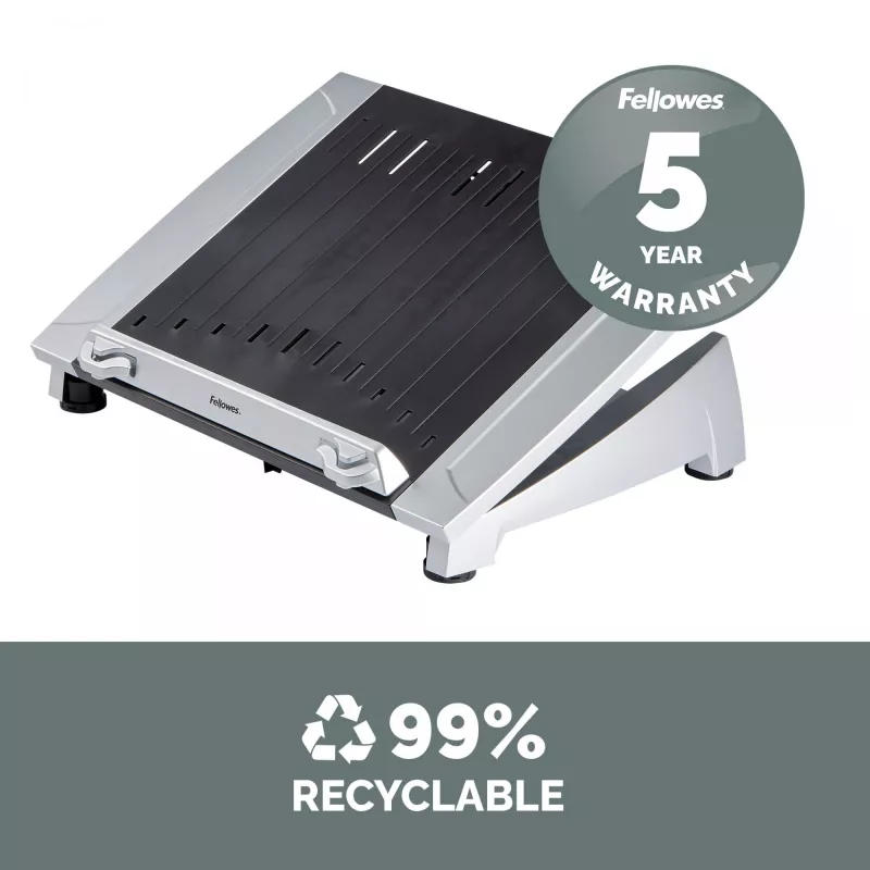 Fellowes Laptopständer für den Schreibtisch – Office Suites Plus verstellbarer Laptopständer für Zuhause und das Büro – Laptoperhöhung mit 5 Höheneinstellungen – max. Bildschirmgröße 17 Zoll, max. Gewicht 5 kg – Schwarz/Silber