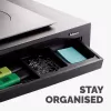 Fellowes Computer-Monitorständer mit 3 Höheneinstellungen - Designer Suites Monitorerhöhung mit Ablagefach - Ergonomischer verstellbarer Monitorständer für Computer - Max. Gewicht 18 kg / Max. Größe 21 Zoll - Schwarz/Perlweiß