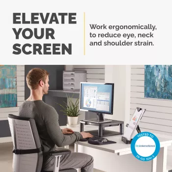 Fellowes Premium Monitor Riser Graphit, freistehend, 36 kg, 53,3 cm (21 Zoll), Höhenverstellung, Graphit