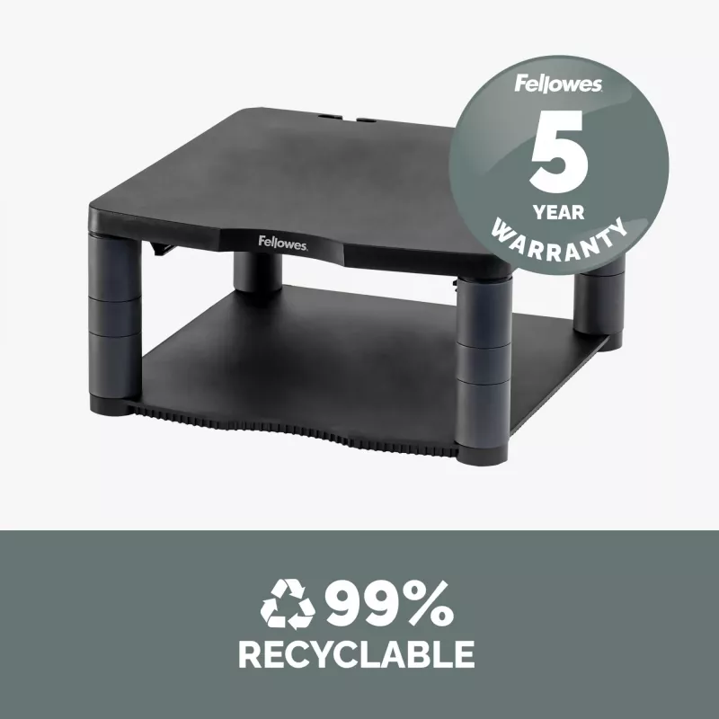 Fellowes Premium Monitor Riser Graphit, freistehend, 36 kg, 53,3 cm (21 Zoll), Höhenverstellung, Graphit