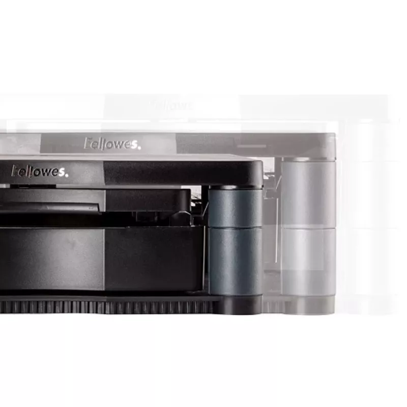 Fellowes Computermonitorständer mit 3 Höheneinstellungen – Premium Monitor Riser Plus mit Kabelmanagement – Ergonomischer verstellbarer Monitorständer für Computer – Max. Gewicht 36 kg / Max. Größe 21 Zoll – Graphit