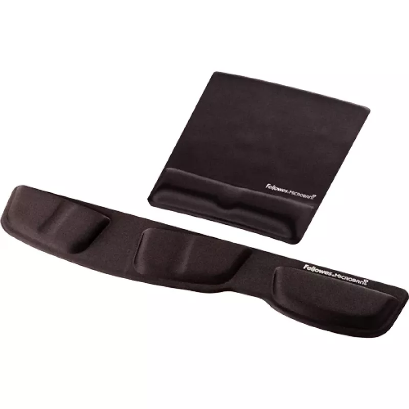 Fellowes Mauspad-Handgelenkauflage - Health-V Mauspad mit antibakteriellem Schutz - Ergonomisches Mauspad für Computer, Laptop, Homeoffice - Schwarz