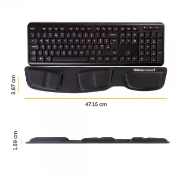 Fellowes Tastatur-Handballenauflage - Health-V Handballenauflage mit antibakteriellem Schutz - Ergonomische Handballenstütze für Computer, Laptop, Home-Office - Schwarz