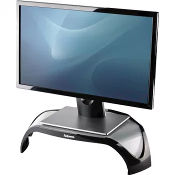 Fellowes Computermonitorständer mit 3 Höheneinstellungen - Smart Suites Monitorerhöhung - Ergonomisch verstellbarer Monitorständer für Computer - Max. Gewicht 10 kg/Max. Größe 21 Zoll - Schwarz