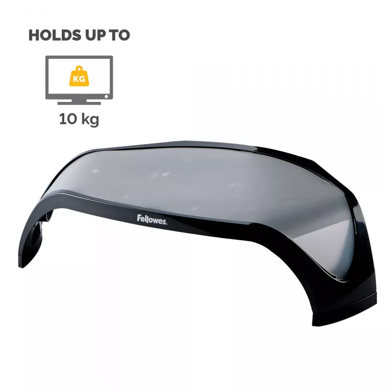 Fellowes Computermonitorständer mit 3 Höheneinstellungen - Smart Suites Monitorerhöhung - Ergonomisch verstellbarer Monitorständer für Computer - Max. Gewicht 10 kg/Max. Größe 21 Zoll - Schwarz