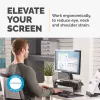 Fellowes Computermonitorständer mit 3 Höheneinstellungen – Smart Suites Monitor Riser Plus mit Stauraum – Ergonomischer verstellbarer Monitorständer für Computer – Max. Gewicht 10 kg/Max. Größe 21 Zoll – Schwarz