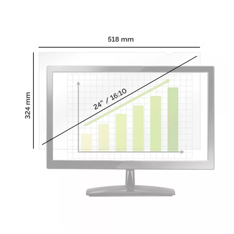 Fellowes PrivaScreen 61 cm (24 Zoll) Monitor rahmenloser Blickschutzfilter