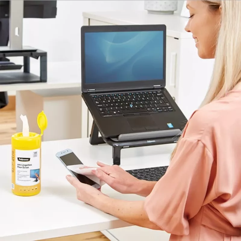 Fellowes 100 Screen Cleaning, Gerätereinigungs-Feuchttücher, LCD/TFT/Plasma, Mehrfarbig, 82 mm, 82 mm, 170 mm