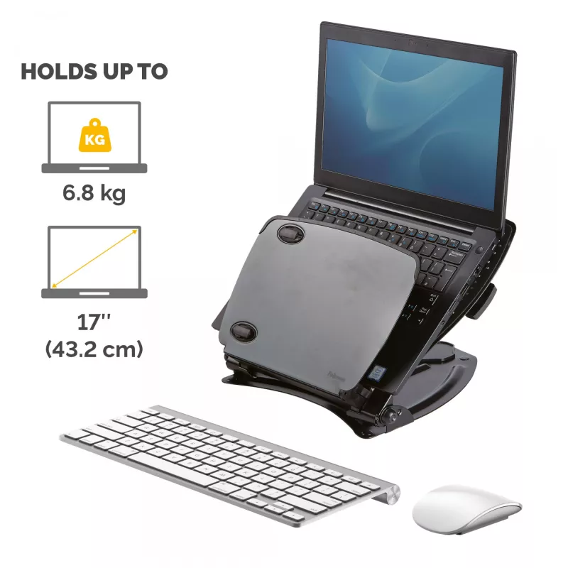 Fellowes Professional Series Laptop Workstation, Schwarz, Metall, 85 - 245 mm, 400 mm, 58 mm, 341 mm