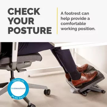 Fellowes Foot Rest Under Desk – Professional Series ultimative Fußstütze ergonomische Fußstütze mit 3 Höheneinstellungen & Massageoberfläche – Fußstützenhocker für Büro & Zuhause – Schwarz