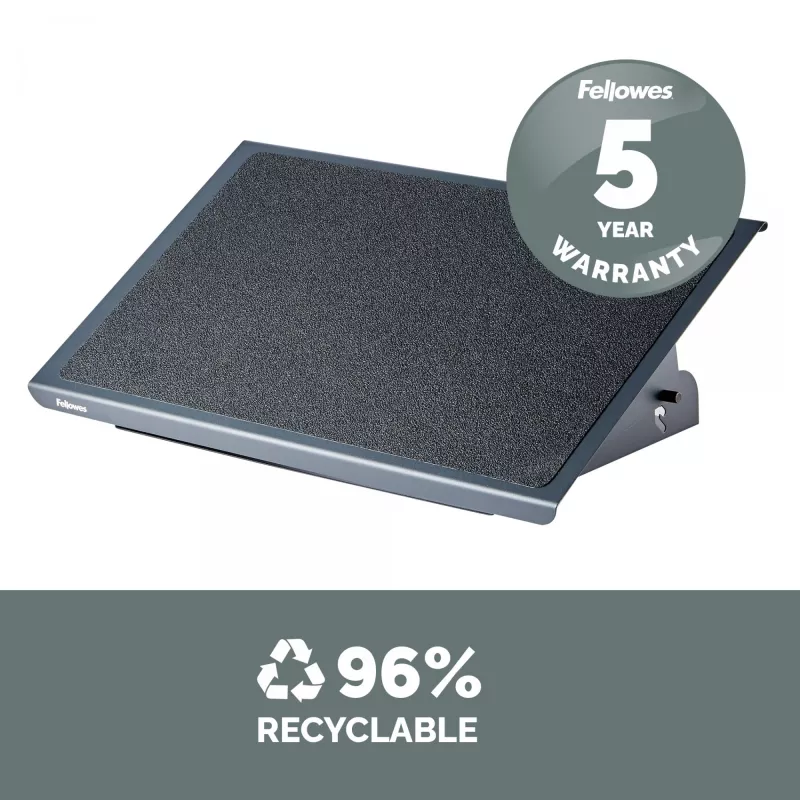 Fellowes Schreibtisch-Fußstütze – Professional Series Schreibtisch-Fußstütze, ergonomische Fußstütze mit 3 höhenverstellbaren Positionen und rutschfester Plattformoberfläche – Fußstütze für Büro und Zuhause – Schwarz