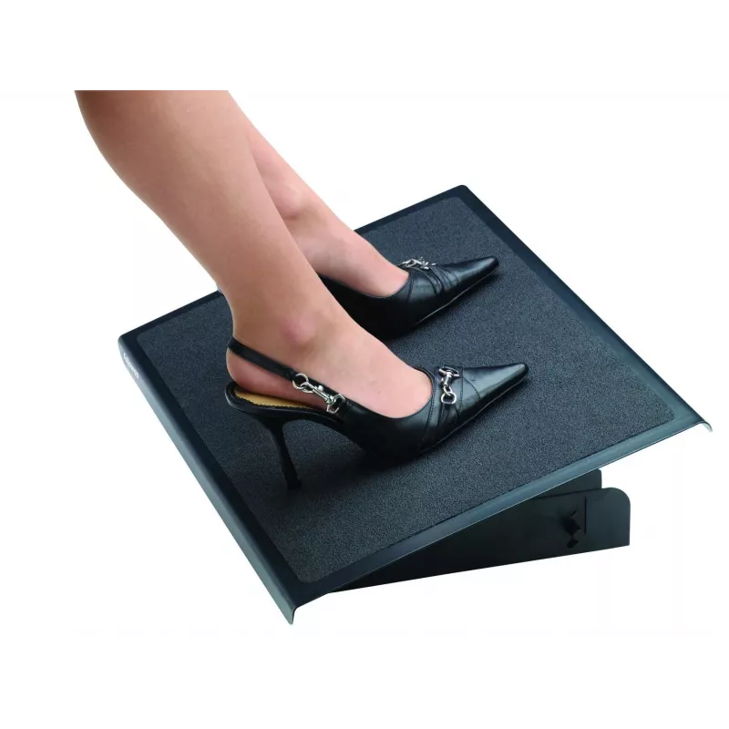 Fellowes Schreibtisch-Fußstütze – Professional Series Schreibtisch-Fußstütze, ergonomische Fußstütze mit 3 höhenverstellbaren Positionen und rutschfester Plattformoberfläche – Fußstütze für Büro und Zuhause – Schwarz