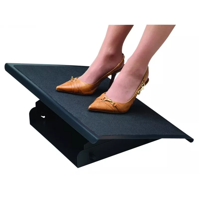 Fellowes Schreibtisch-Fußstütze – Professional Series Schreibtisch-Fußstütze, ergonomische Fußstütze mit 3 höhenverstellbaren Positionen und rutschfester Plattformoberfläche – Fußstütze für Büro und Zuhause – Schwarz