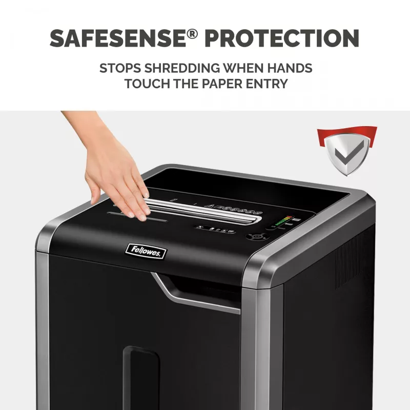 Fellowes Aktenvernichter 325Ci 24 Blatt Partikelschnitt-Aktenvernichter mit 83-Liter-Auffangbehälter, hohe Sicherheitsstufe P4