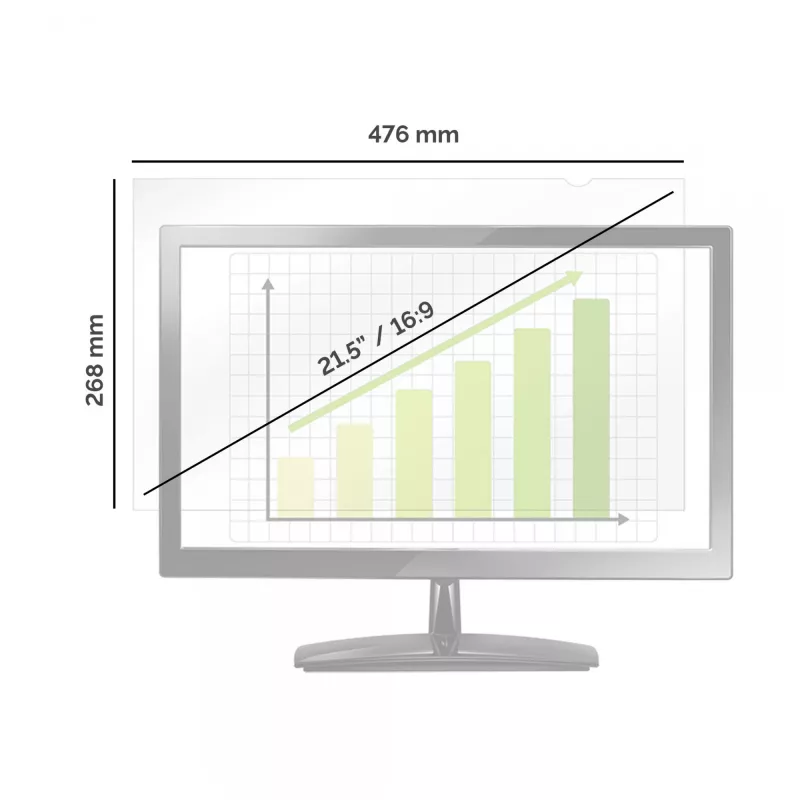 Fellowes PrivaScreen Schwarzout Blickschutzfilter – 21,5 Zoll Breitbild (16:9)