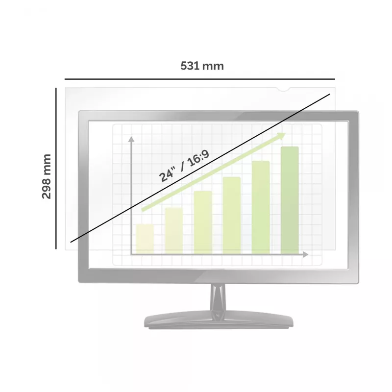 Fellowes PrivaScreen 61 cm (24 Zoll) Monitor rahmenloser Blickschutzfilter