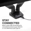 Fellowes Platinum Series Dual-Monitorarm – Monitorhalterung für zwei 8 kg schwere 40-Zoll-Bildschirme – verstellbare Dual-Monitor-Tischhalterung – Neigung 45°, Schwenken 180°, Drehen 360°, VESA 75 x 75/100 x 100 – Schwarz