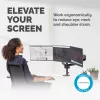 Fellowes Platinum Series dreifacher Monitorarm – Monitorhalterung für drei 7 kg schwere 27-Zoll-Bildschirme – verstellbare dreifache Monitor-Tischhalterung – Neigung 45°, Schwenken 180°, Drehung 360°, VESA 75 x 75/100 x 100 – Schwarz