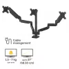 Fellowes Platinum Series dreifacher Monitorarm – Monitorhalterung für drei 7 kg schwere 27-Zoll-Bildschirme – verstellbare dreifache Monitor-Tischhalterung – Neigung 45°, Schwenken 180°, Drehung 360°, VESA 75 x 75/100 x 100 – Schwarz