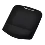 Fellowes Maus Mat Handgelenkstütze – PlushTouch Mauspad mit rutschfester Gummibasis und antibakteriellem Schutz – Ergonomische Mausmatte für Computer, Laptop, Home-Office – Schwarz