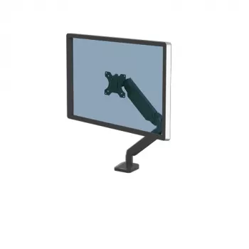 Fellowes Platinum Series Monitorarm – Monitorhalterung für 8 kg 40-Zoll-Bildschirme – Einstellbare Monitor-Tischhalterung – Neigung 45° Schwenken 180° Drehung 360° Rotation 360°, VESA 75 x 75/100 x 100 – Schwarz