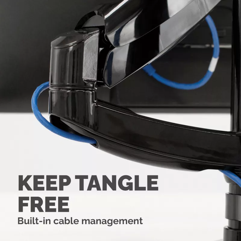 Fellowes Platinum Series Dual Stacking Monitor Arm – Monitorhalterung für zwei 8 kg schwere 27-Zoll-Bildschirme – Verstellbare Doppelmonitor-Tischhalterung – Neigung 45° Schwenken 180° Drehung 360° Rotation 360°, VESA 75 x 75/100 x 100 – Schwarz