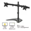 Fellowes Seasa Dual Monitor Arm - Freistehende Monitorhalterung für 8 kg schwere 27-Zoll-Bildschirme – Ergonomisch verstellbarer Monitorarm – Neigung ±45°, Schwenkbereich 120°, Drehung 360° – VESA 75 x 75/100 x 100 – Schwarz