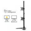 Fellowes Seasa Dual Stacking Monitor Arm - Freistehende Monitorhalterung für 8 KG 32-Zoll-Bildschirme - Ergonomisch verstellbarer Monitorarm - Neigung 45° Schwenkbereich 120° Drehung 360°, VESA 75 x 75/100 x 100 - Schwarz