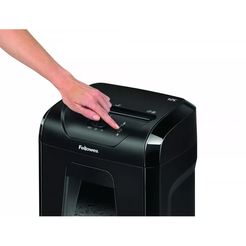 Fellowes Powershred 12C Aktenvernichter Kreuzschnitt 22,5 cm Schwarz