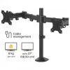 Fellowes Reflex Doppel-Monitorarm – Doppel-Monitorhalterung für 8 kg schwere 27-Zoll-Bildschirme – verstellbare Monitor-Tischhalterung – Neigung 45° Schwenken 180° Drehung 360°, VESA 75 x 75/100 x 100 – Schwarz