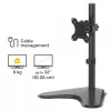 Fellowes Seasa Einzelmonitorarm - Freistehende Monitorhalterung für 8 kg 32-Zoll-Bildschirme - Ergonomisch verstellbarer Monitorarm - Neigung 45° Schwenkbereich 120° Drehung 360°, VESA 75 x 75/100 x 100 - Schwarz