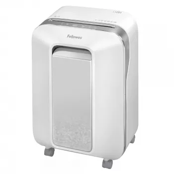 Fellowes Powershred LX201 Mikroschnitt-Aktenvernichter weiß, Mikroschnitt, 23 cm, 2 x 12 mm, 22 L, Touch, 4 Räder