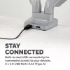 Fellowes Platinum Series Dual Monitor Arm - Monitorhalterung für zwei 8 kg 40 Zoll Bildschirme - Verstellbare duale Monitor-Tischhalterung - Neigung 45° Schwenken 180ᵒ Drehung 360ᵒ Rotation 360ᵒ, VESA 75 x 75/100 x 100 - Silber